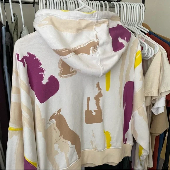 ADIDAS x Thebe Magugu Collab Drawcord Hoodie Sweatshirt, Semi Pulse Multicolor - Picture 5 of 6